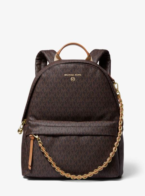 Damske Batohy Michael Kors Slater Medium Logo Čokoláda Žlté - Kabelky Michael Kors Outlet | RKYGJ-9328